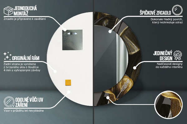 Ronde spiegel met decoratie Hibiscusbloemen