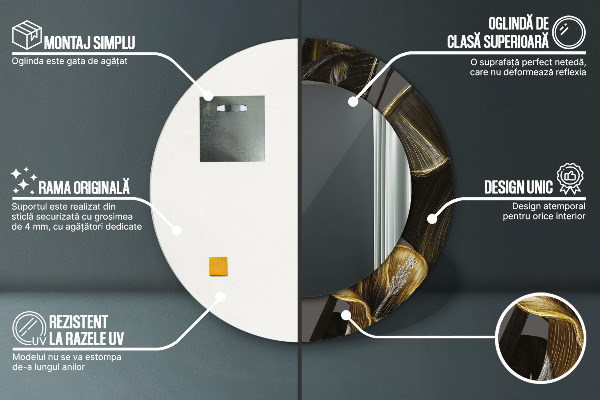 Ronde spiegel met decoratie Hibiscusbloemen