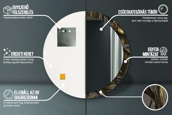 Ronde spiegel met decoratie Hibiscusbloemen