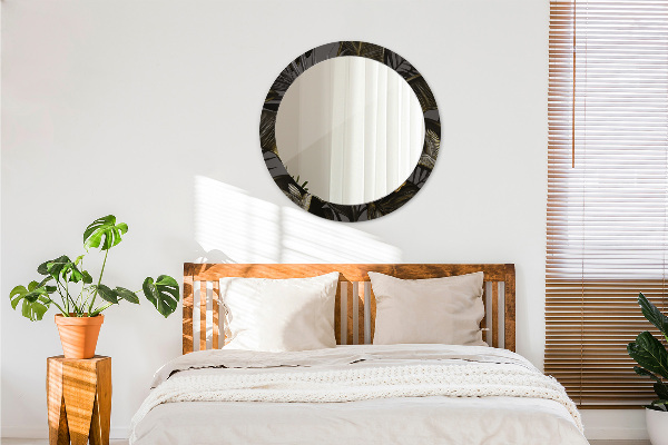 Ronde spiegel met decoratie Hibiscusbloemen