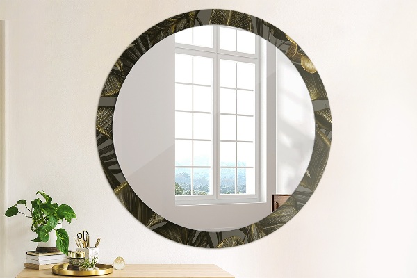 Ronde spiegel met decoratie Hibiscusbloemen