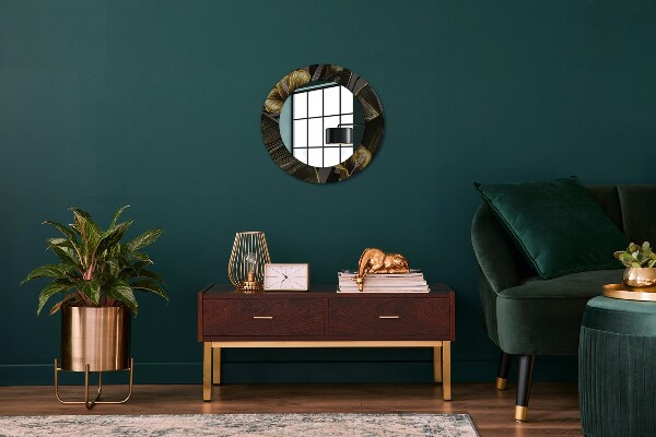 Ronde spiegel met decoratie Hibiscusbloemen