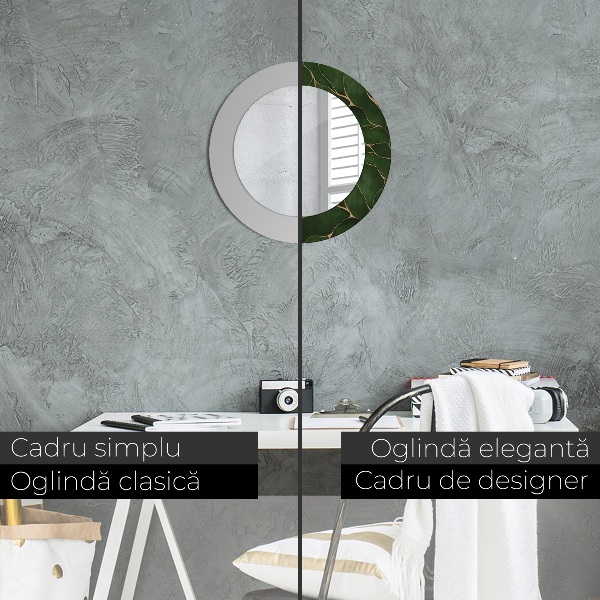 Ronde spiegel met decoratie Abstract blad