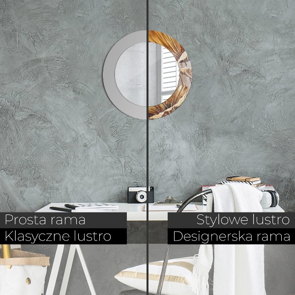 Bedrukte ronde spiegel gouden bladeren