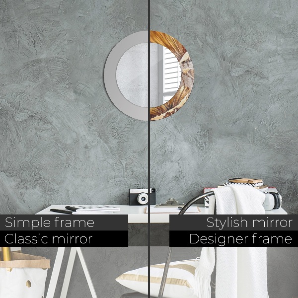 Bedrukte ronde spiegel gouden bladeren