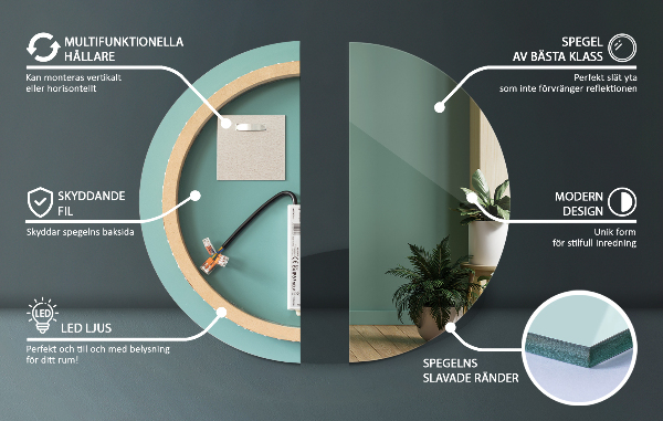 Ronde LED-spiegel voor de badkamer fi 100 cm