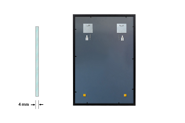 Rechthoekige spiegel in een zwart frame 60x40 cm