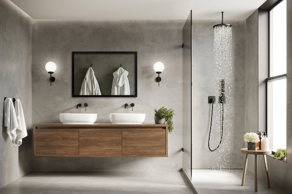 Rechthoekige spiegel, zwart frame 70x50 cm