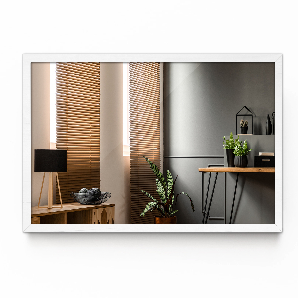 Rechthoekige spiegel met wit frame 70x50 cm