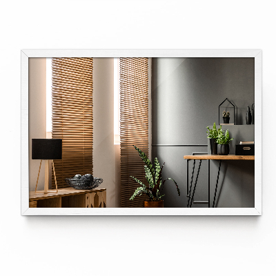Rechthoekige spiegel met wit frame 70x50 cm