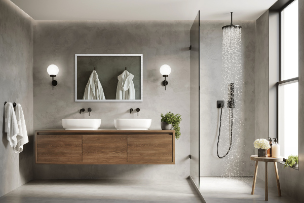 Rechthoekige badkamerspiegel in een wit frame 50x50 cm