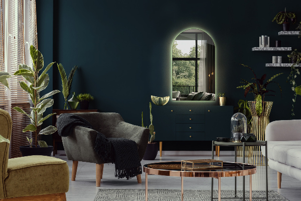 Boog spiegel met verlichting 45x80 cm