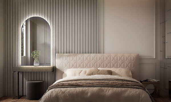 Boog spiegel met verlichting 45x80 cm