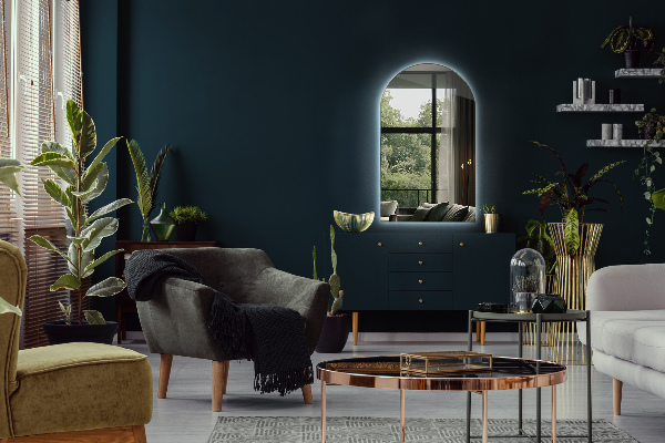 Boog spiegel met verlichting 45x80 cm