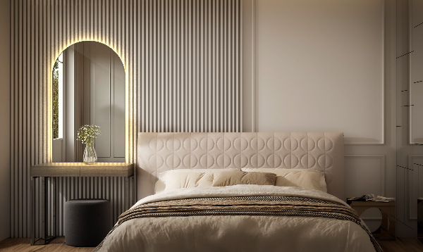 Spiegel met boog met verlichting 60x100 cm