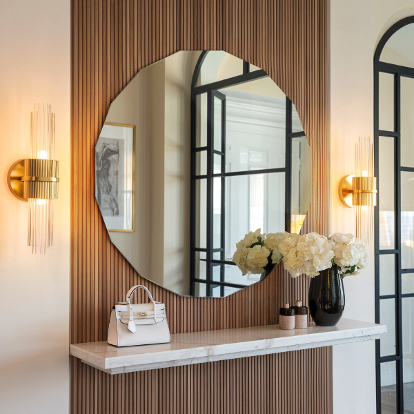 Geometrische spiegel esthetisch 80x80 cm