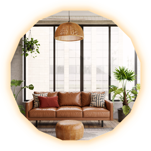 Veelhoekige spiegel LED 100x100 cm