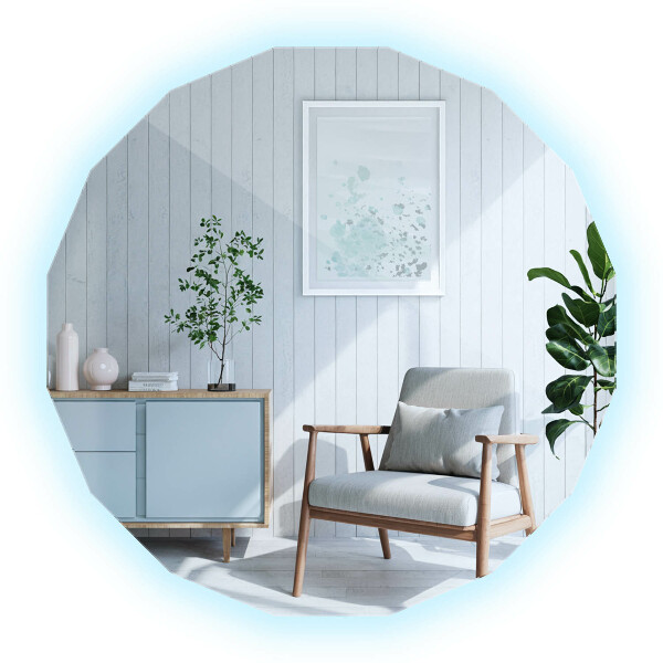 Veelhoekige spiegel LED 80x80 cm