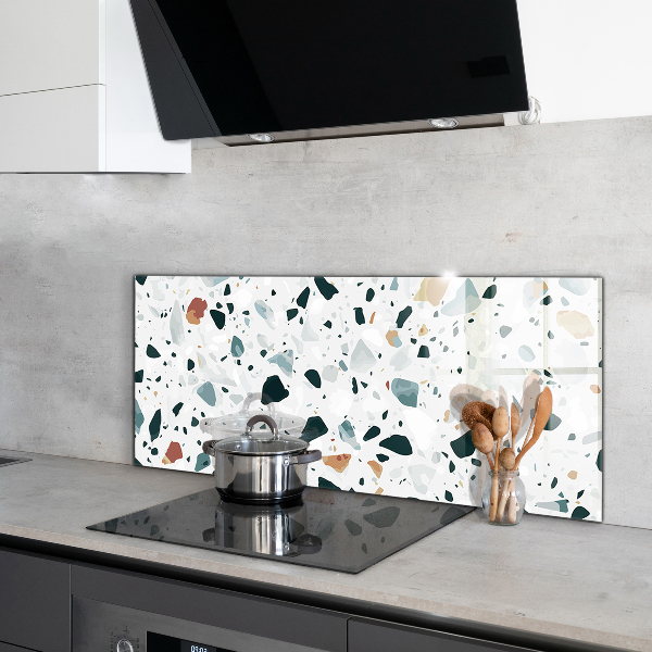 Keuken achterwand glas Kwartsgrijze textuur terrazzo