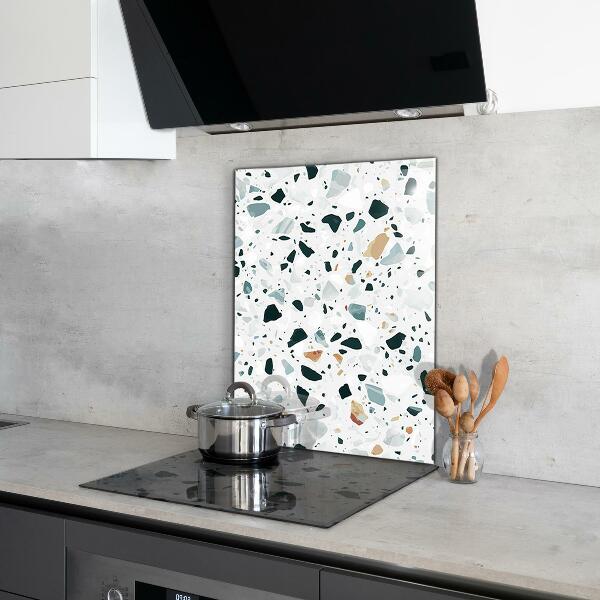 Keuken achterwand glas Kwartsgrijze textuur terrazzo