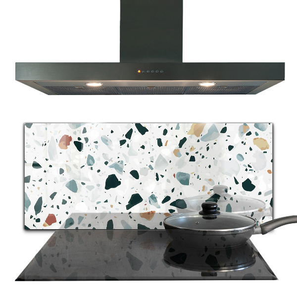 Keuken achterwand glas Kwartsgrijze textuur terrazzo