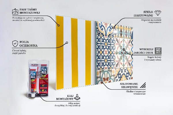 Spatscherm keuken glas Portugese mozaïekornamenten