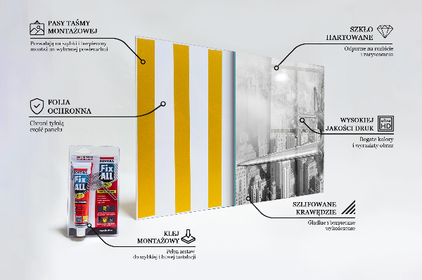 Keuken achterwand glas Vliegtuig boven New York