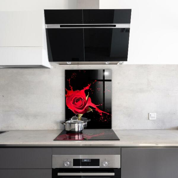 Achterwand keuken Abstracte rode roos
