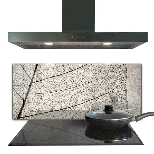 Keuken achterwand glas Sepia bladtextuur