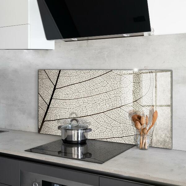 Keuken achterwand glas Sepia bladtextuur
