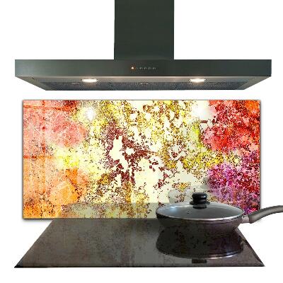 Achterwand keuken Oranje Abstractie