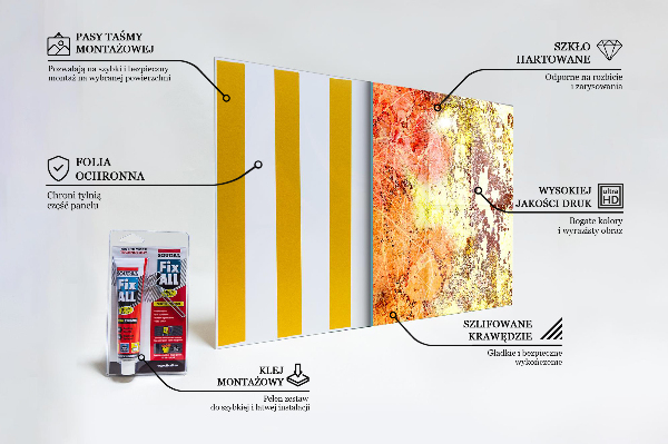 Achterwand keuken Oranje Abstractie