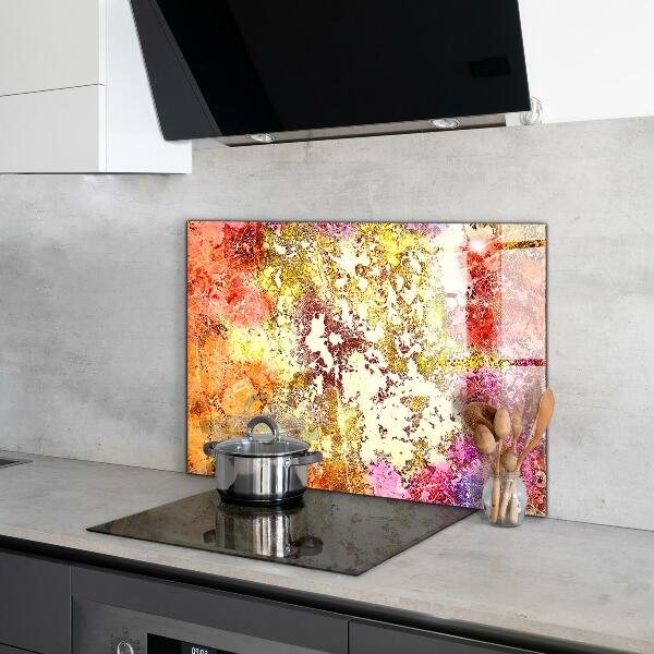 Achterwand keuken Oranje Abstractie