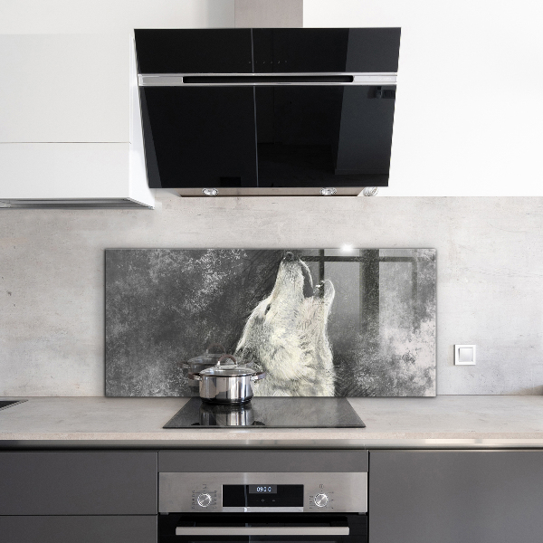 Achterwand keuken Illustratie van een Canadese wolf