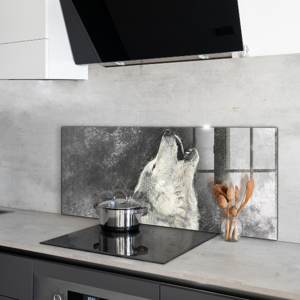 Achterwand keuken Illustratie van een Canadese wolf