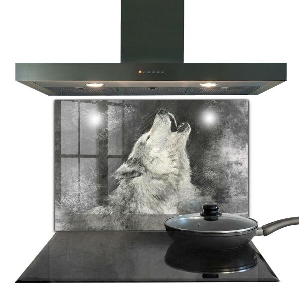 Achterwand keuken Illustratie van een Canadese wolf