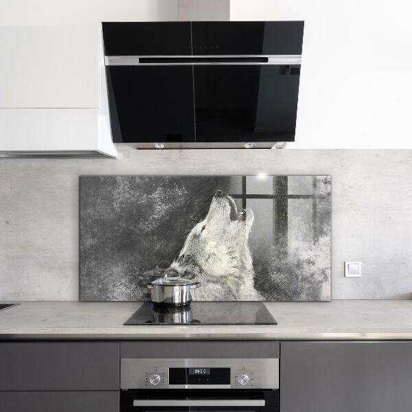 Achterwand keuken Illustratie van een Canadese wolf