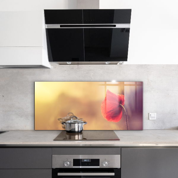 Keuken achterwand glas Vintage klaproosplant