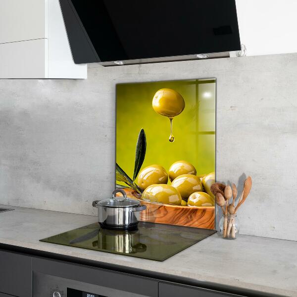 Keuken achterwand glas Verse groene olijven