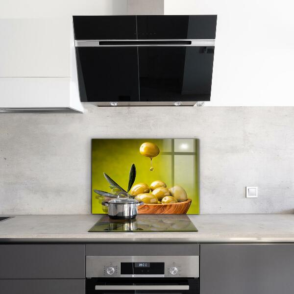 Keuken achterwand glas Verse groene olijven
