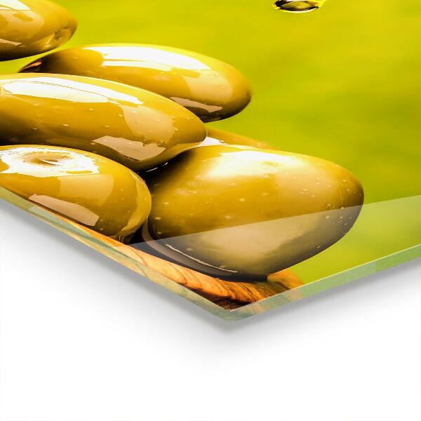Keuken achterwand glas Verse groene olijven
