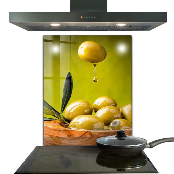 Keuken achterwand glas Verse groene olijven