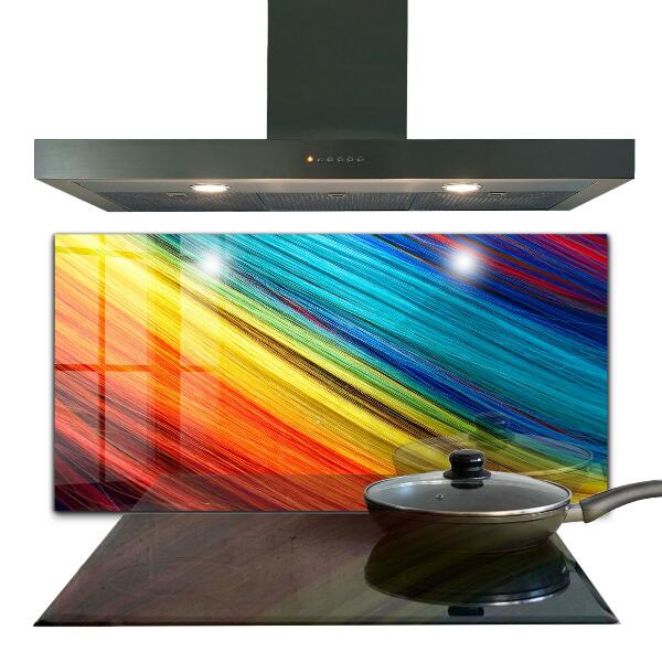 Keuken achterwand glas Kleurrijk regenboog grafisch patroon