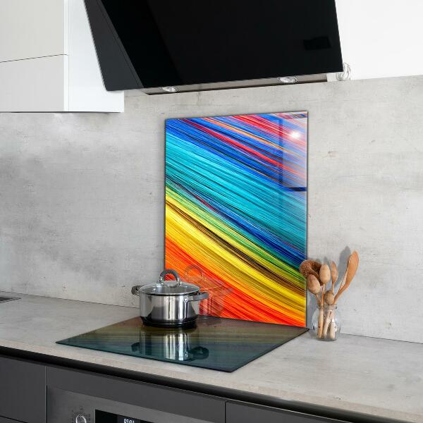 Keuken achterwand glas Kleurrijk regenboog grafisch patroon