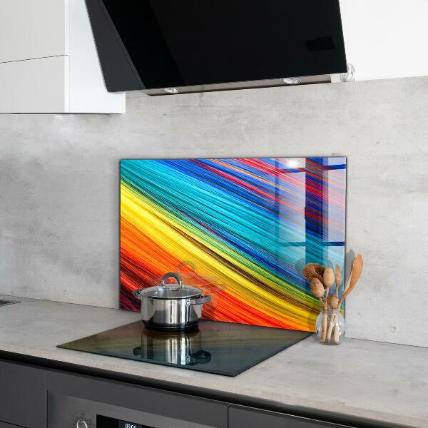 Keuken achterwand glas Kleurrijk regenboog grafisch patroon