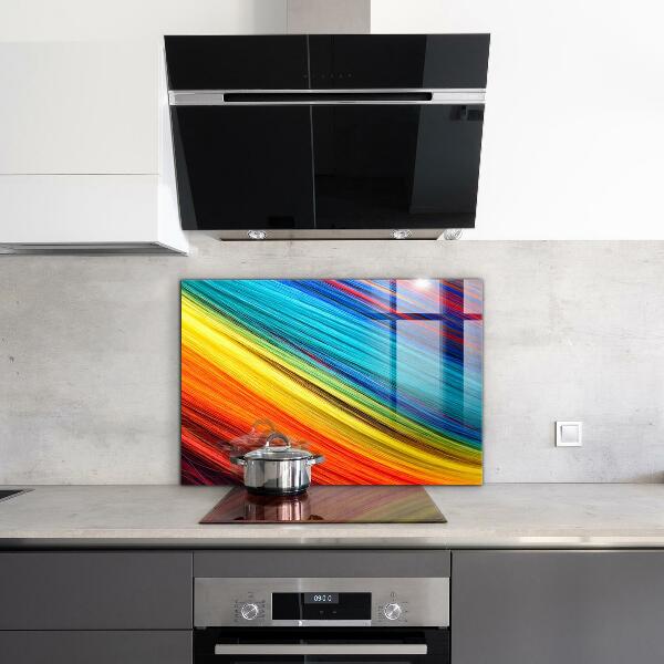 Keuken achterwand glas Kleurrijk regenboog grafisch patroon