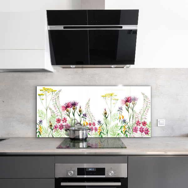 Spatplaat keuken Weide met kleurrijke bloemen