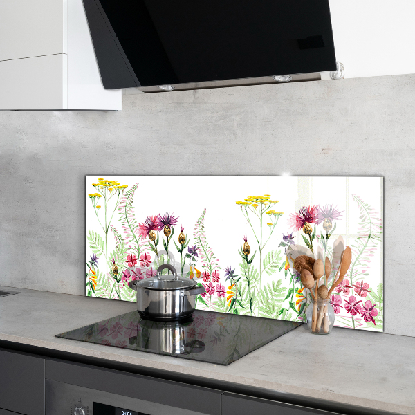 Spatplaat keuken Weide met kleurrijke bloemen