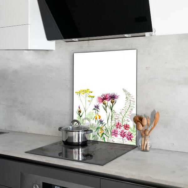 Spatplaat keuken Weide met kleurrijke bloemen