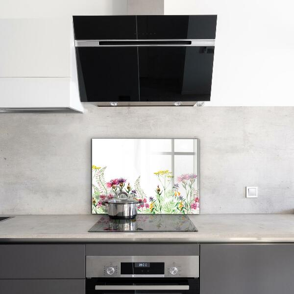 Spatplaat keuken Weide met kleurrijke bloemen